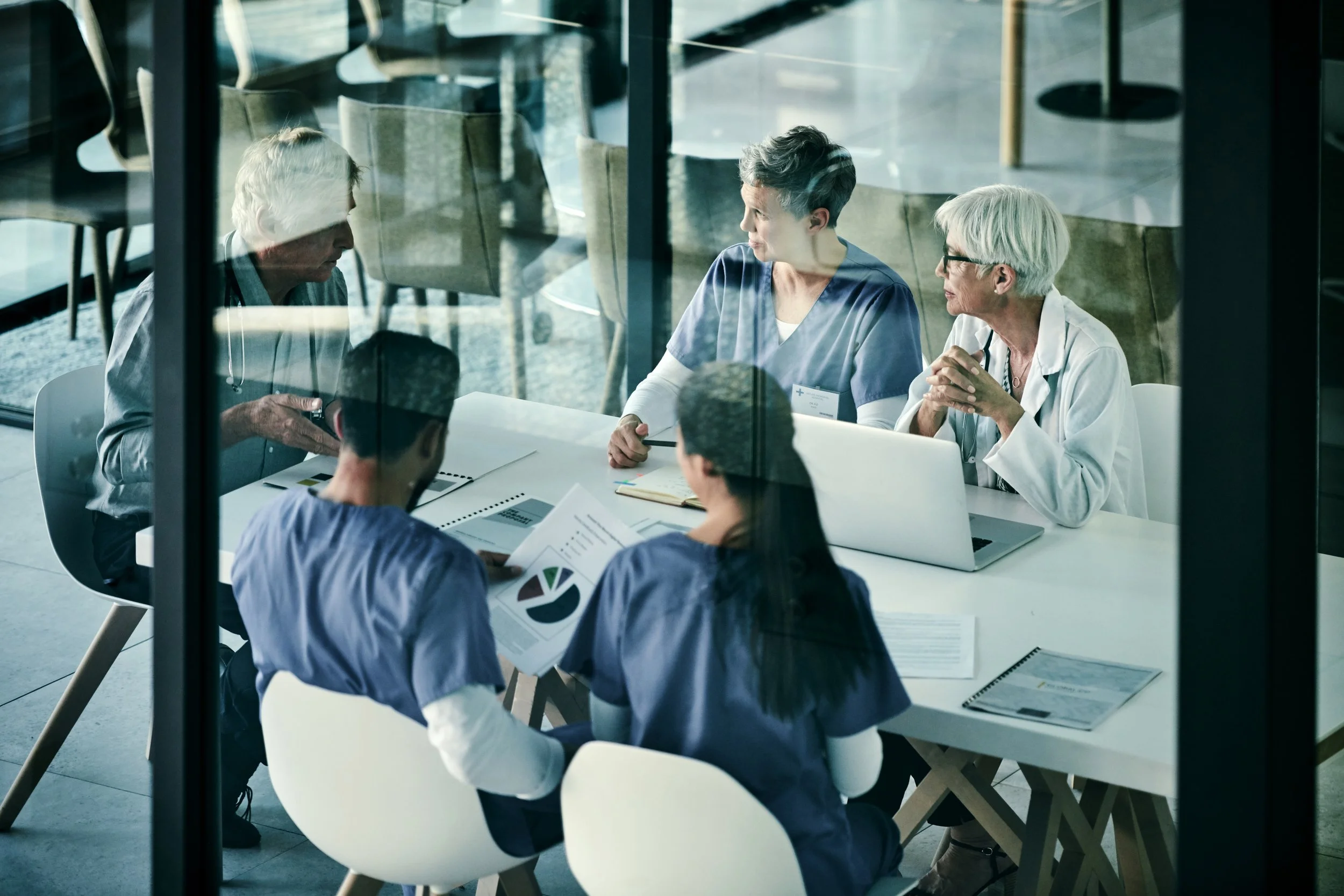 Healthcare team collaborating on healthcare transformation